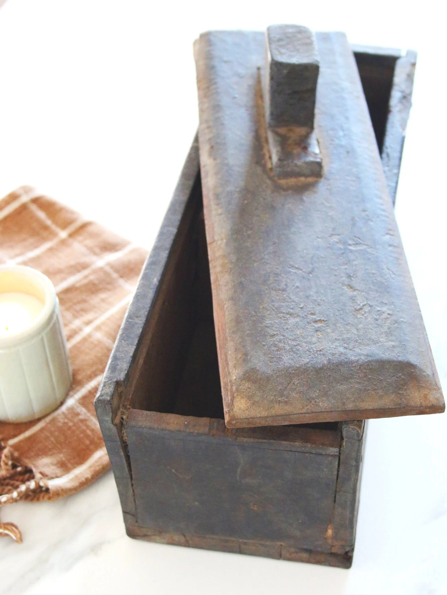 Carved Wooden Candle Box
