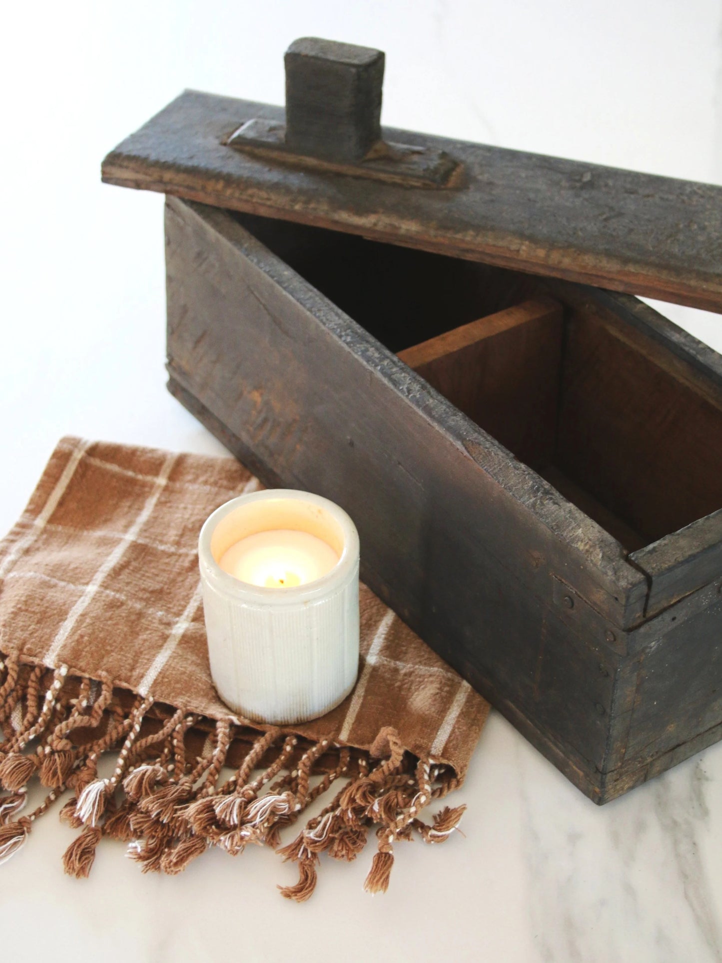 Carved Wooden Candle Box