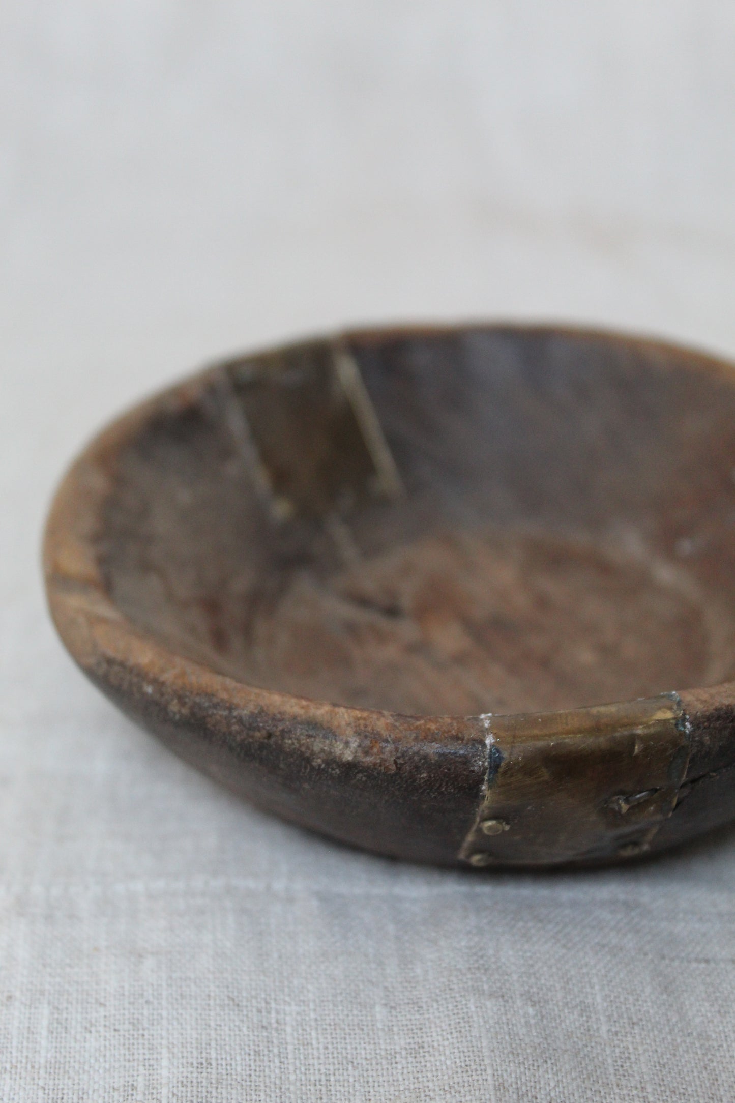 Metal Fixing on Wooden Bowl