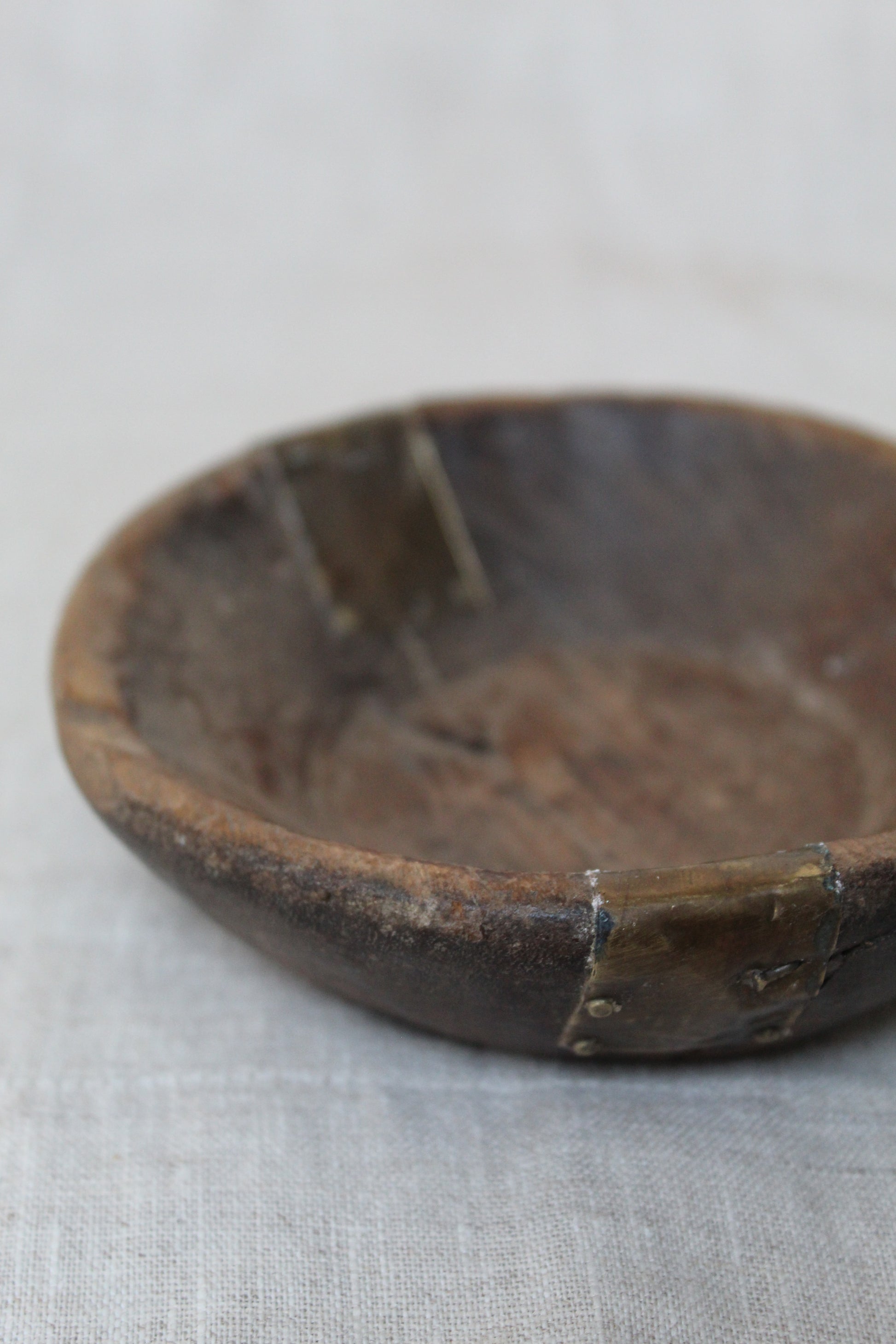 Metal Fixing on Wooden Bowl