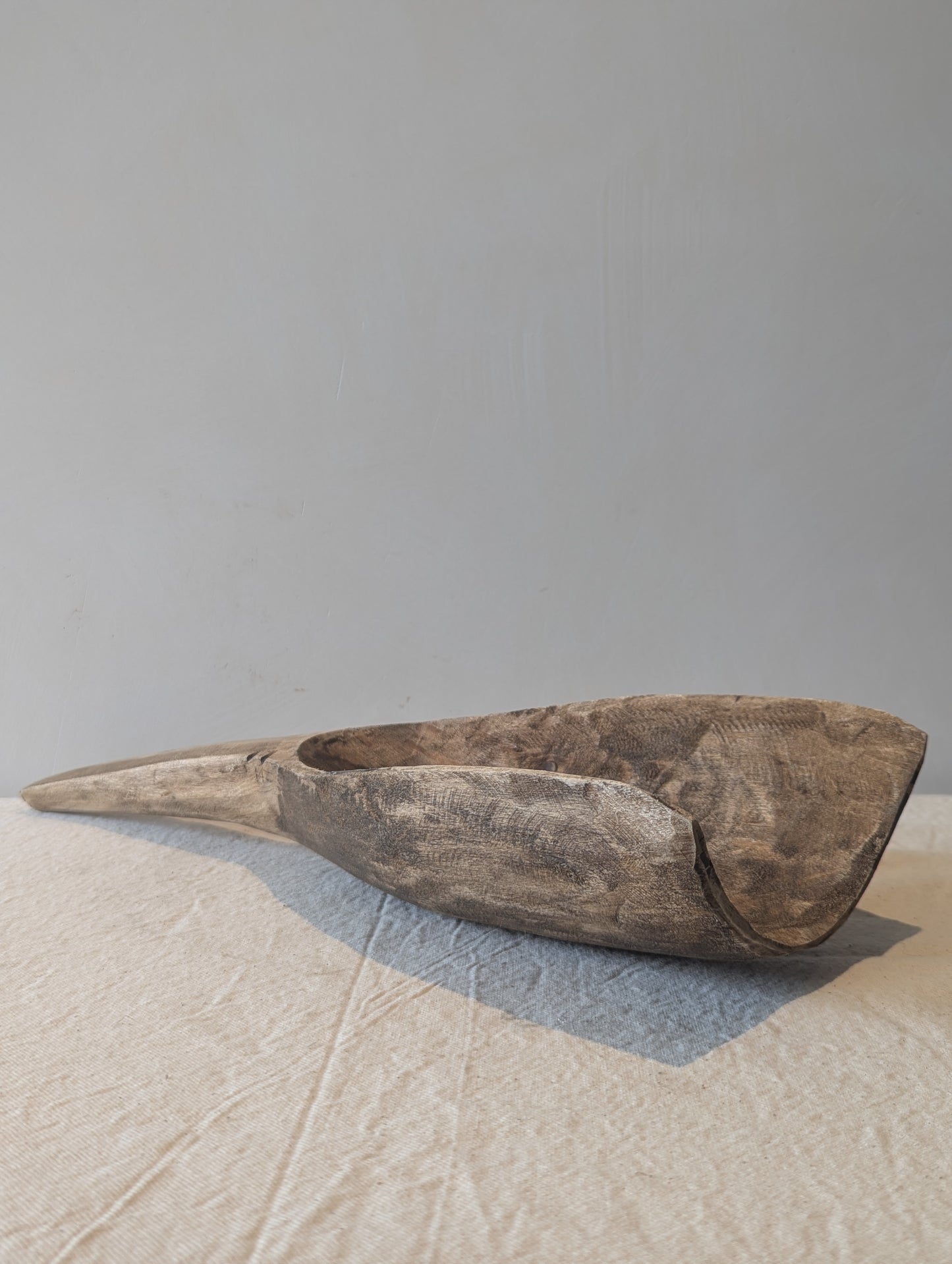 Antique Hand Carved Wooden Scoop