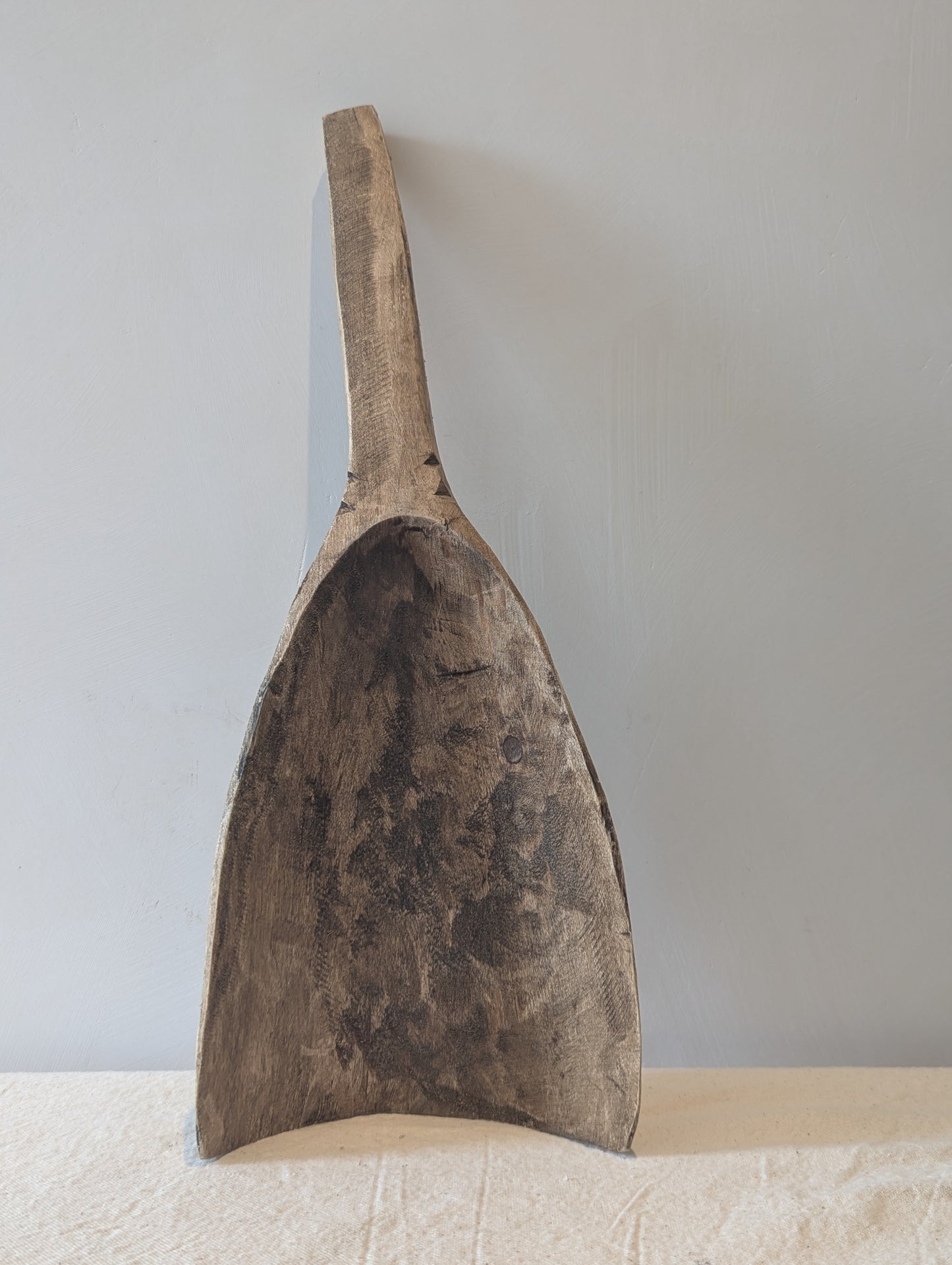 Antique Hand Carved Wooden Scoop