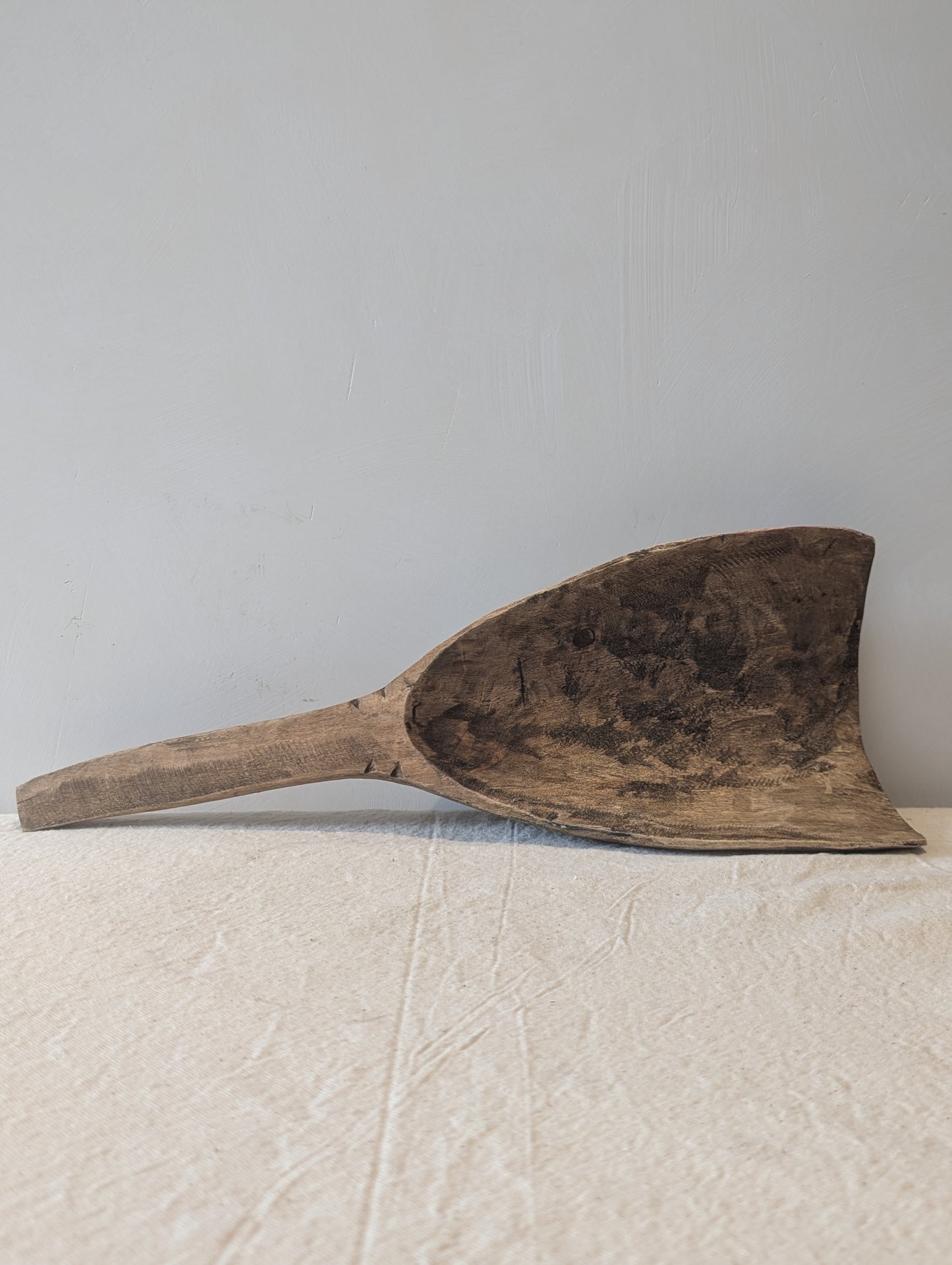 Antique Hand Carved Wooden Scoop