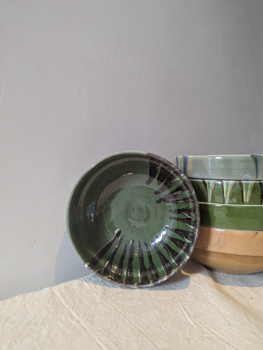 Hand Painted Medium Bowl in Kale