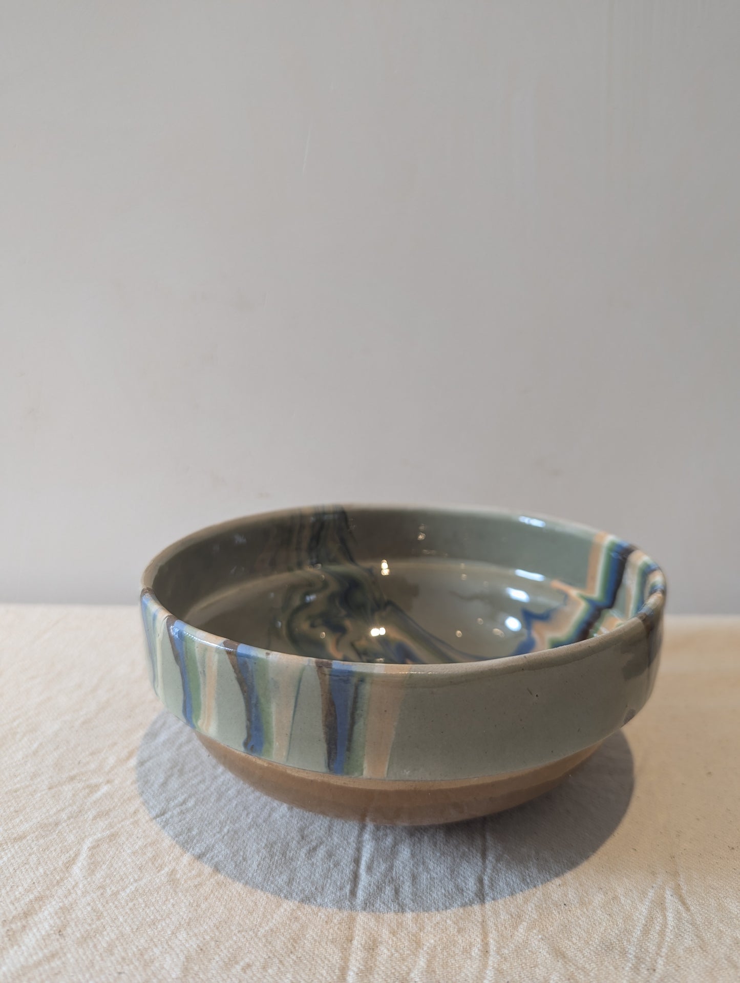 Hand Painted Medium Bowl in Duck Egg