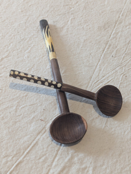 Bone Handle Wooden Spoon Spotted | Small