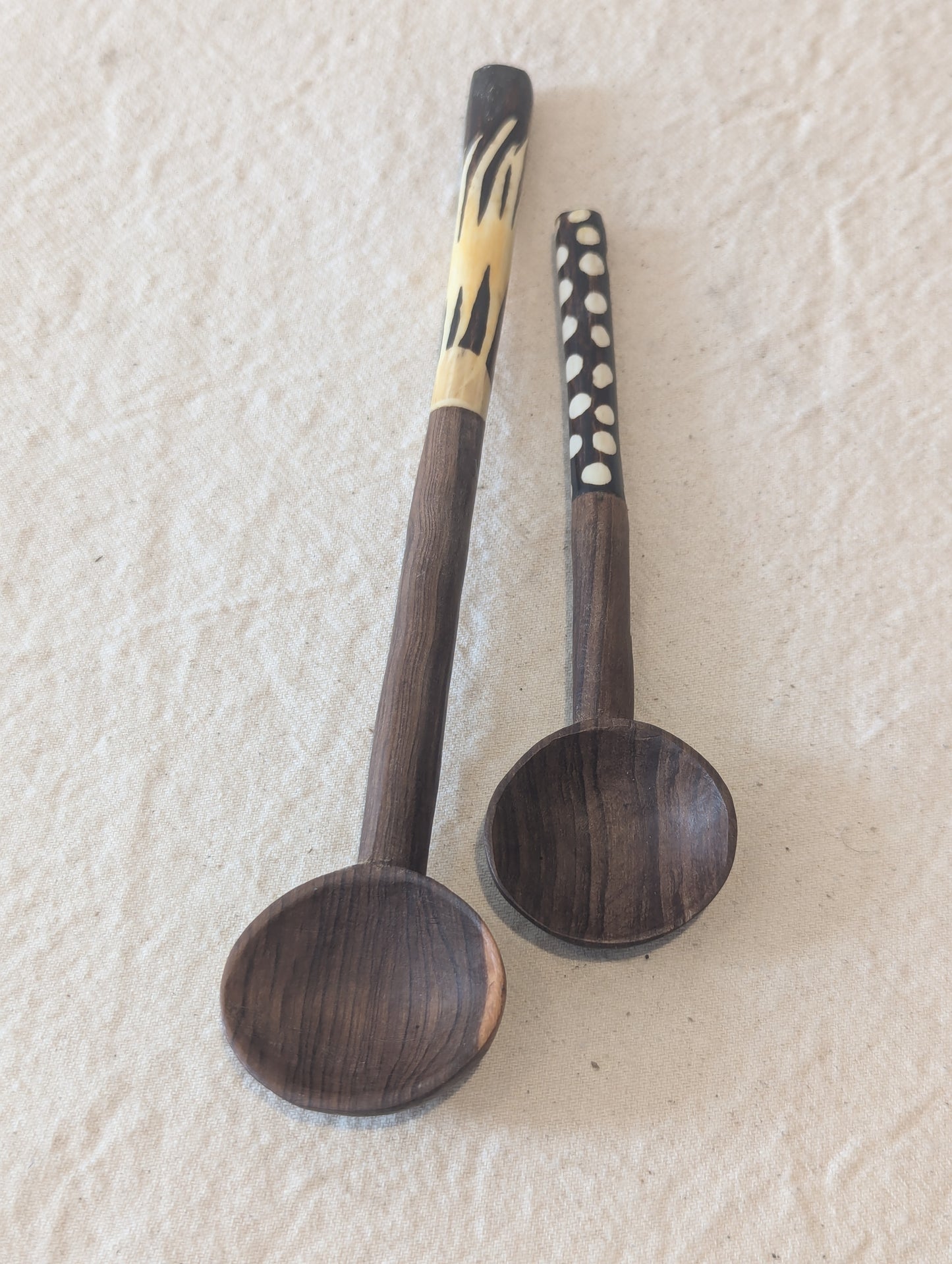 Bone Handle Wooden Spoon Spotted | Small