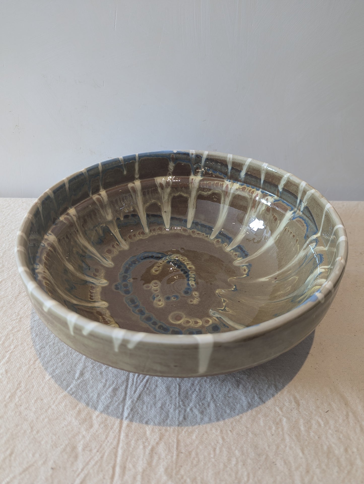 XL Hand-Painted Bowl in Squid