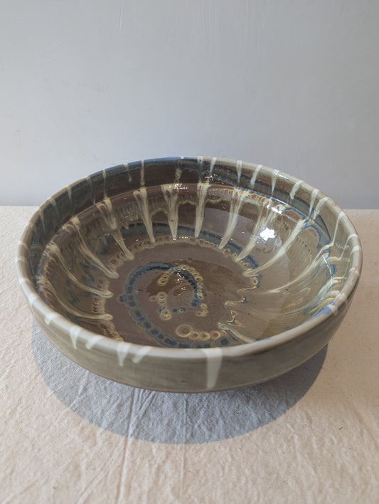 XL Hand-Painted Bowl in Squid