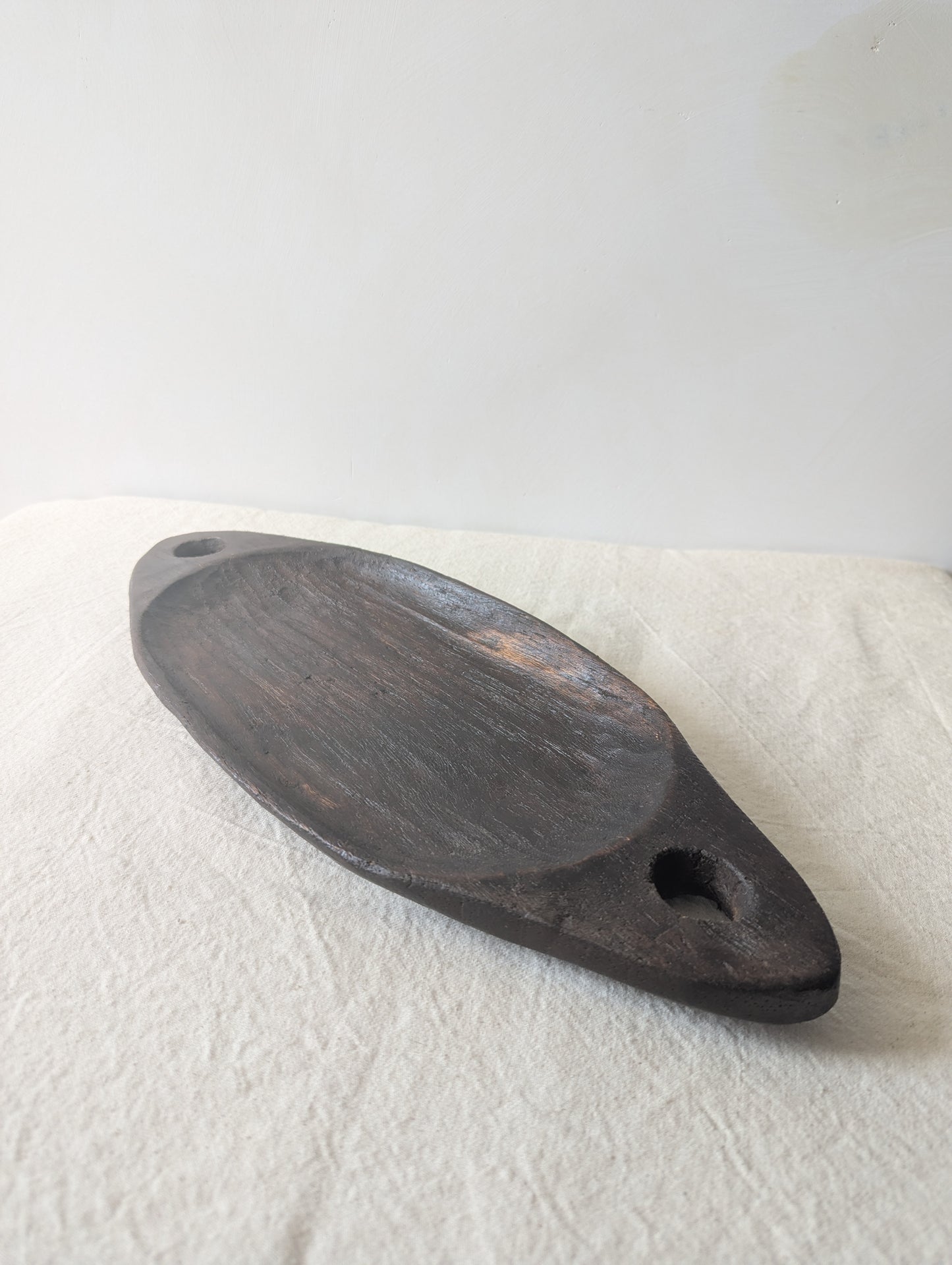 Dark Wooden Carved Tray