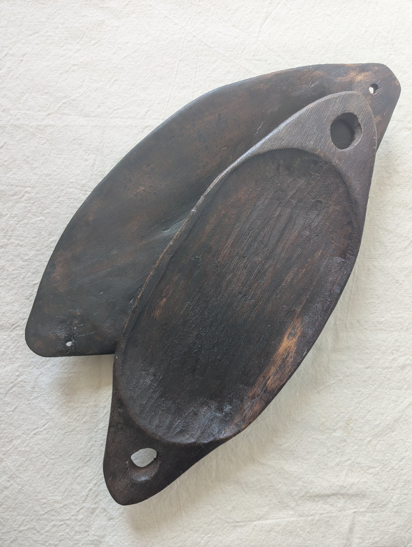 Dark Wooden Carved Tray
