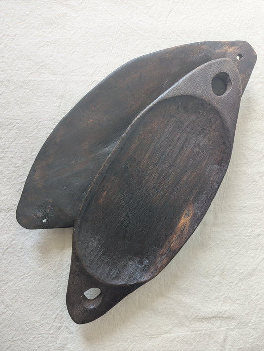 Dark Wooden Carved Tray
