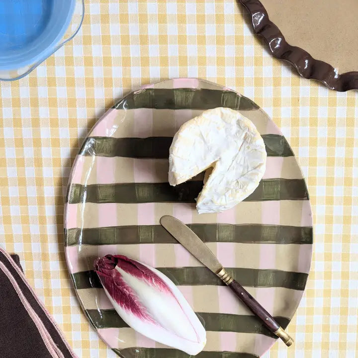 Pink & Smokey Olive Gingham