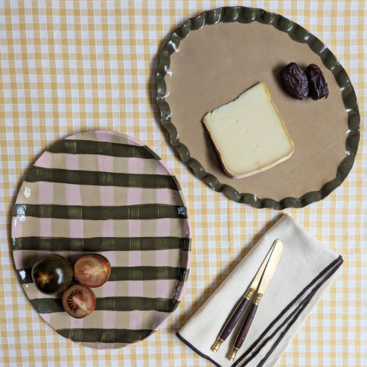 Pink & Smokey Olive Gingham