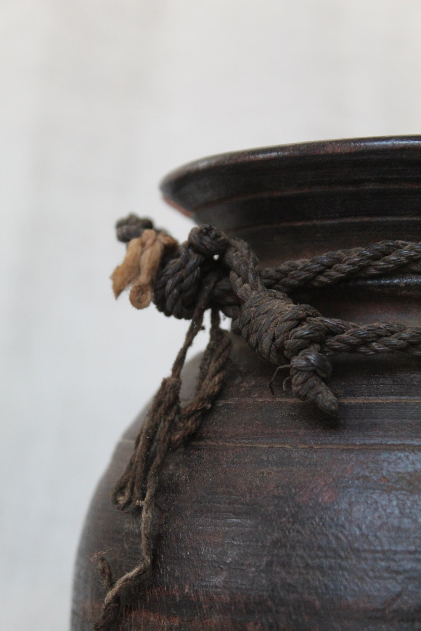 Close-up of a dark brown rope