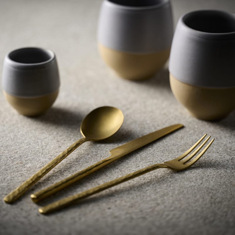 Stonewashed Gold Cutlery Set | 36 Piece