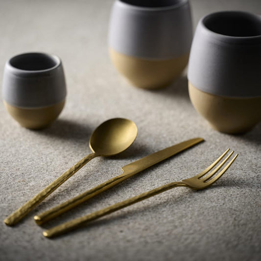 Stonewashed Gold Cutlery Set | 36 Piece