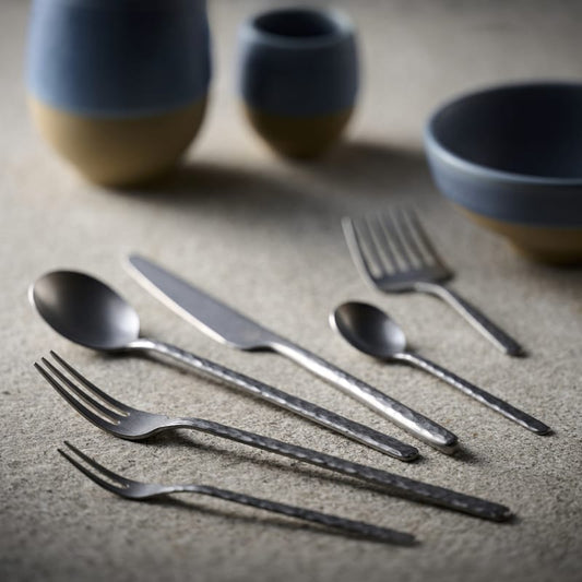 Stonewashed Silver Cutlery Set | 48 Piece
