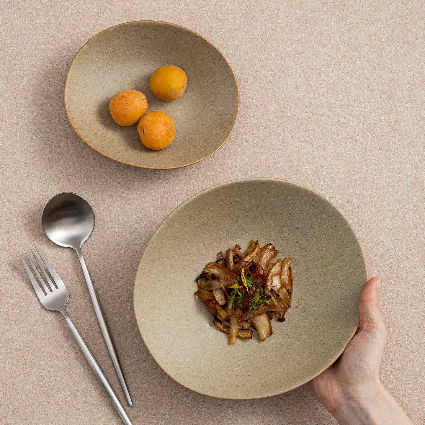 Japanese Ceramic Irregular Salad Bowl