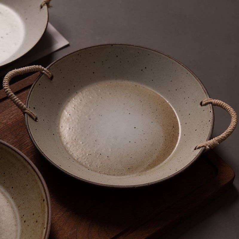 Ceramic Rattan Handle Bowl