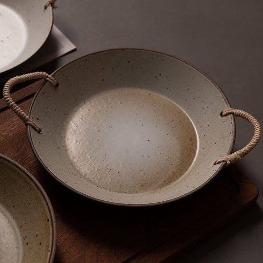 Ceramic Rattan Handle Bowl