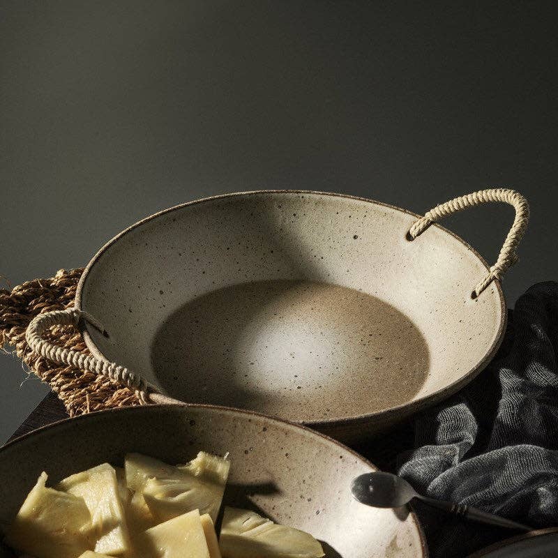 Ceramic Rattan Handle Bowl