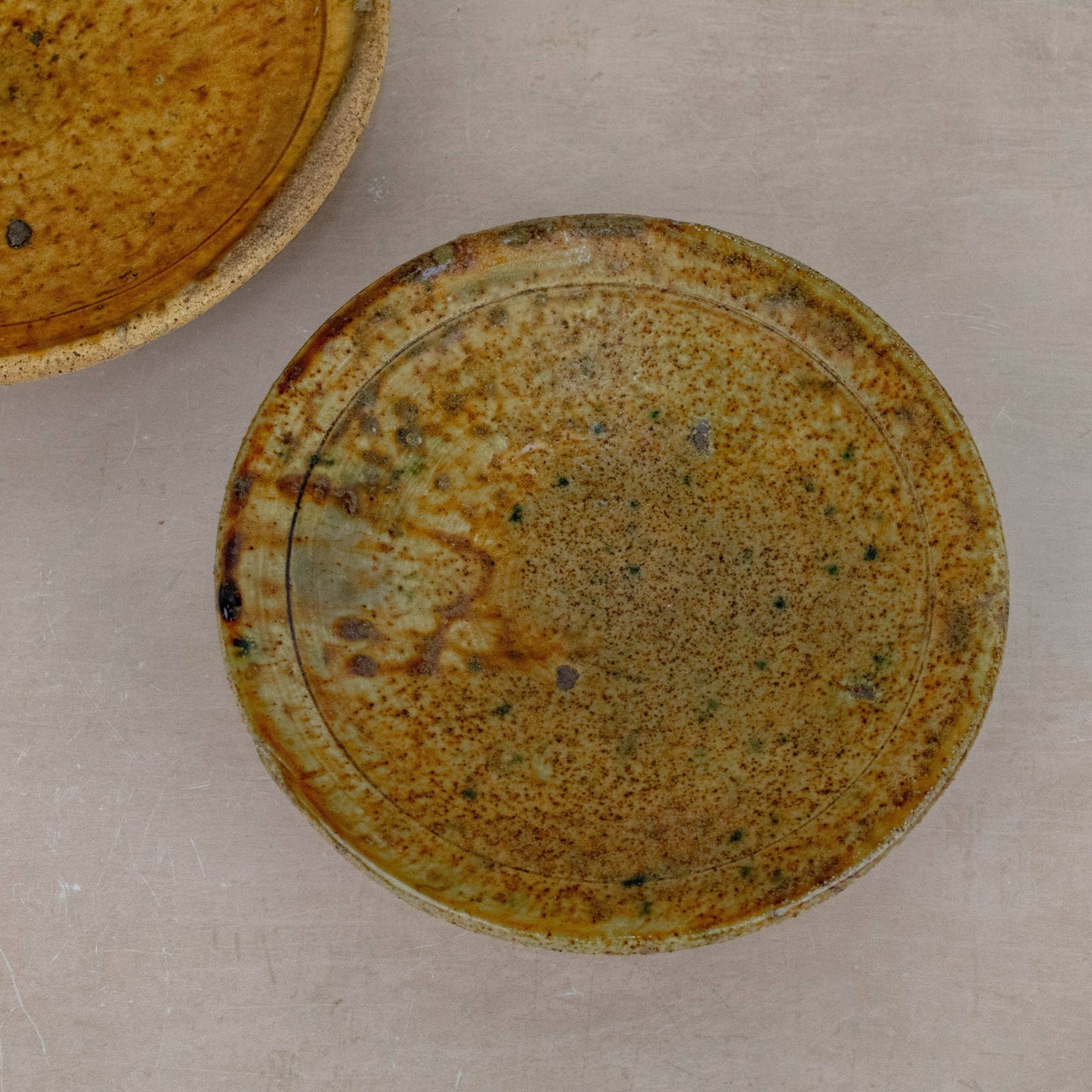 Handmade Tamegroute Ochre Pedestal Plate : Large