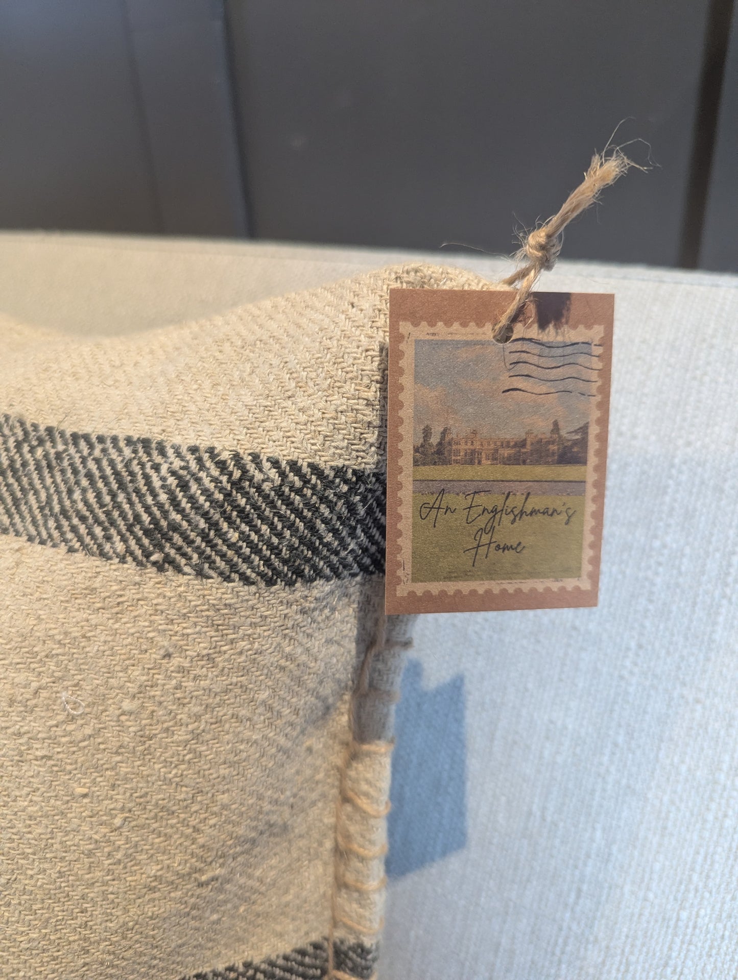 Striped French Sacking Cushion