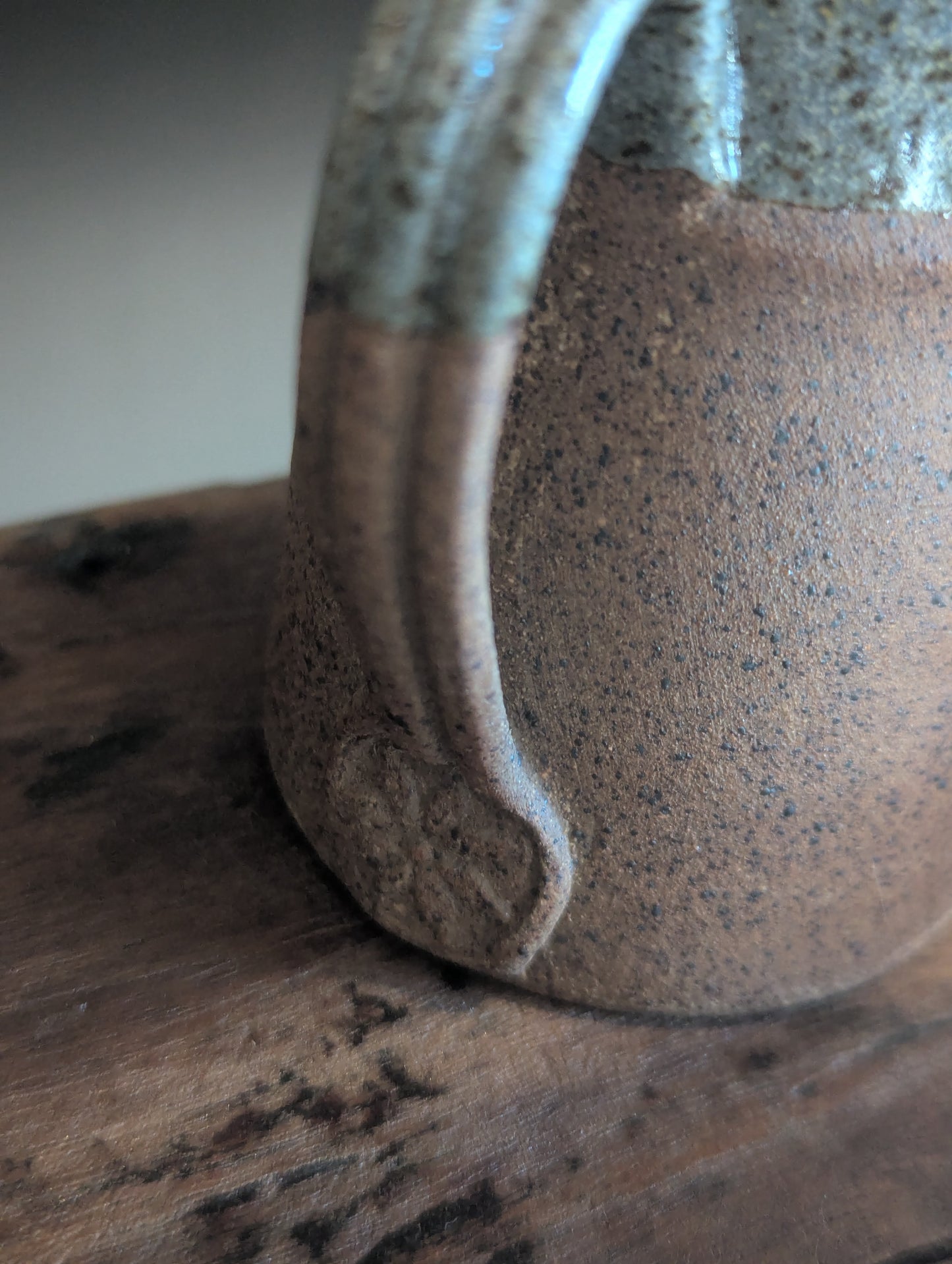 Blue Speckled Pottery Creamer Jug