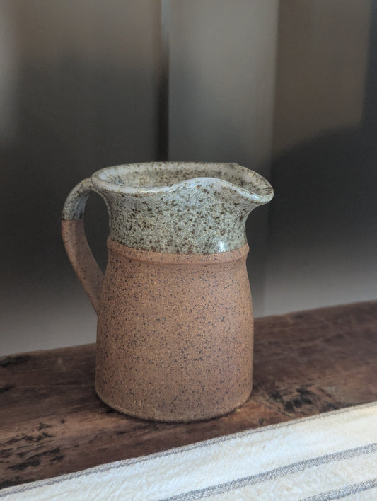 Blue Speckled Pottery Creamer Jug