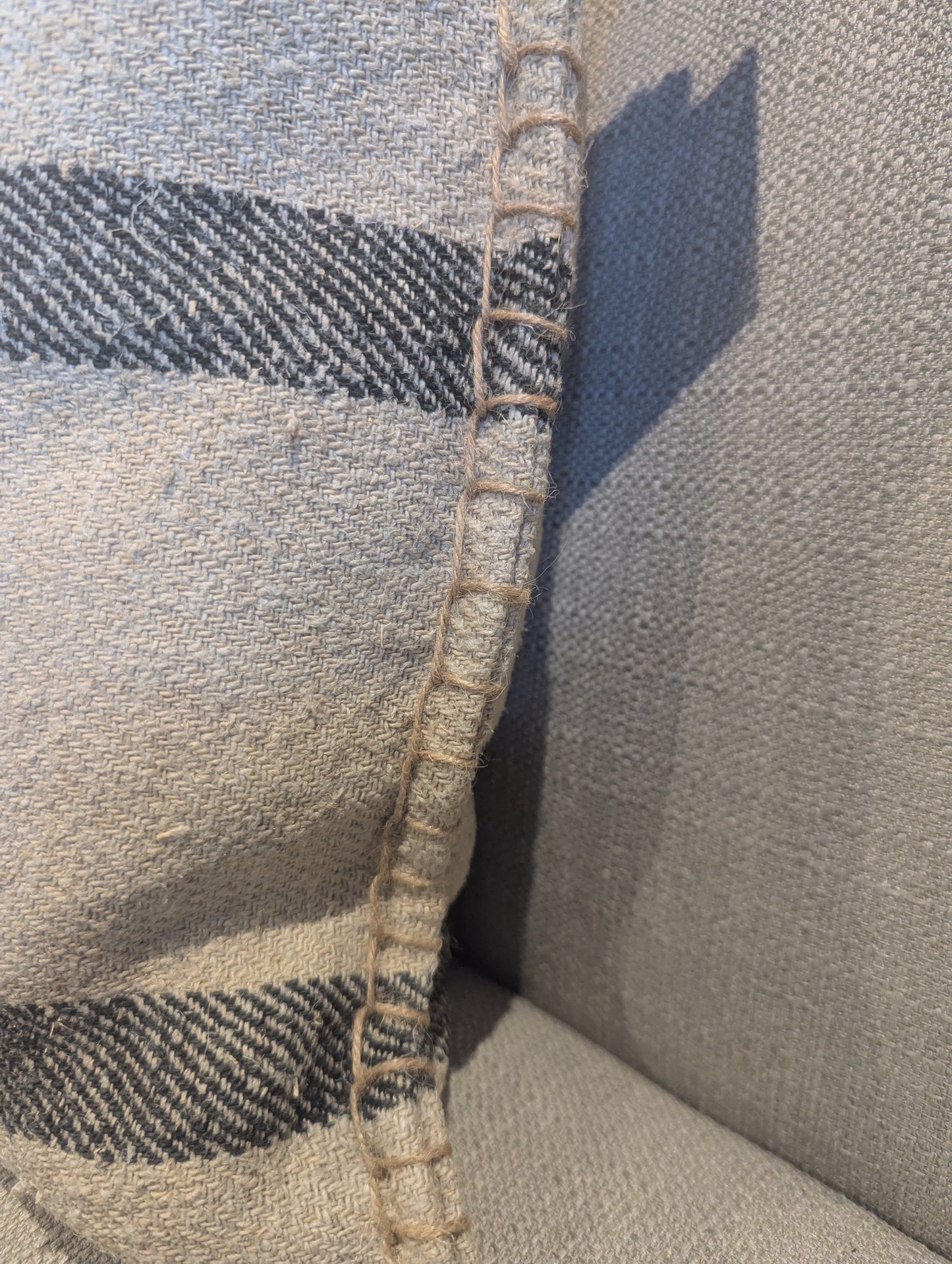 Striped French Sacking Cushion