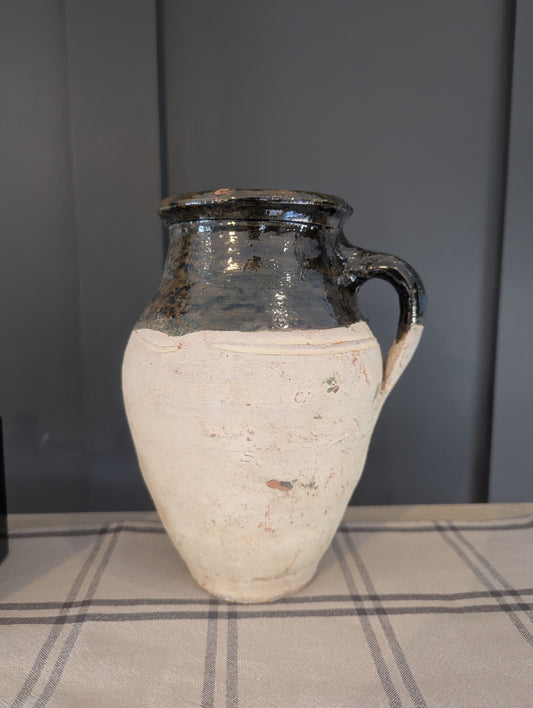 Handled Decorative Green Vase