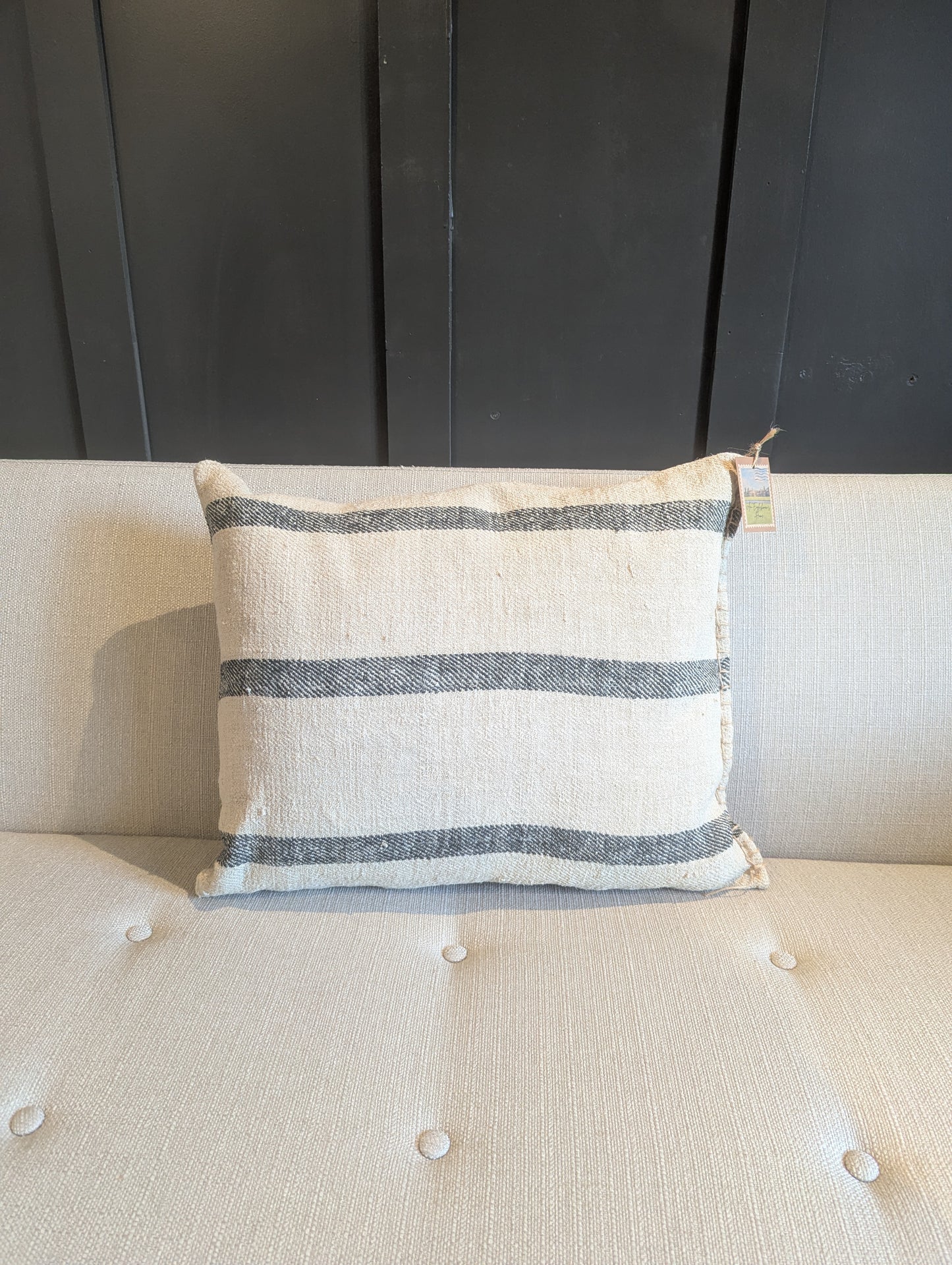Striped French Sacking Cushion