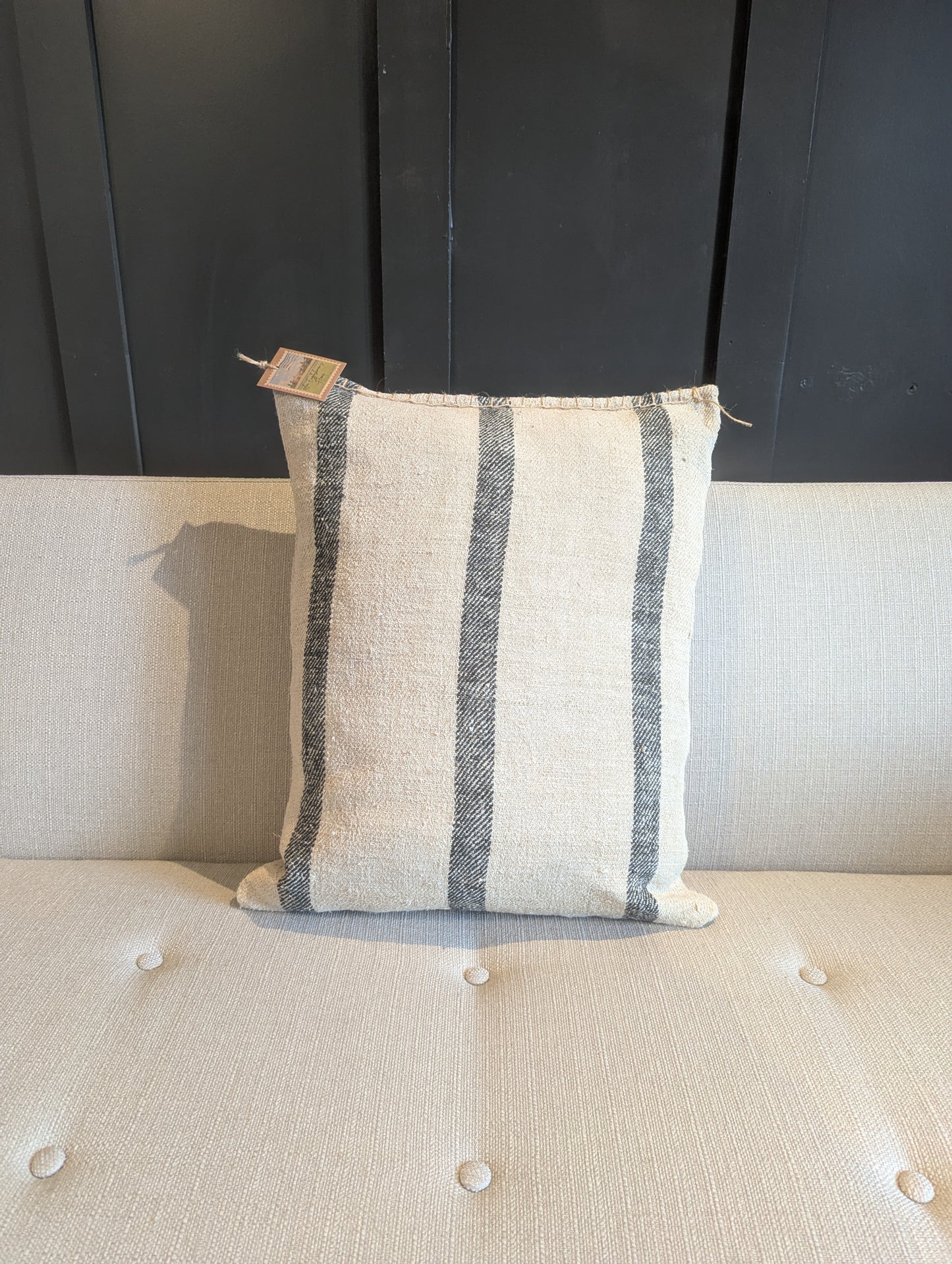 Striped French Sacking Cushion