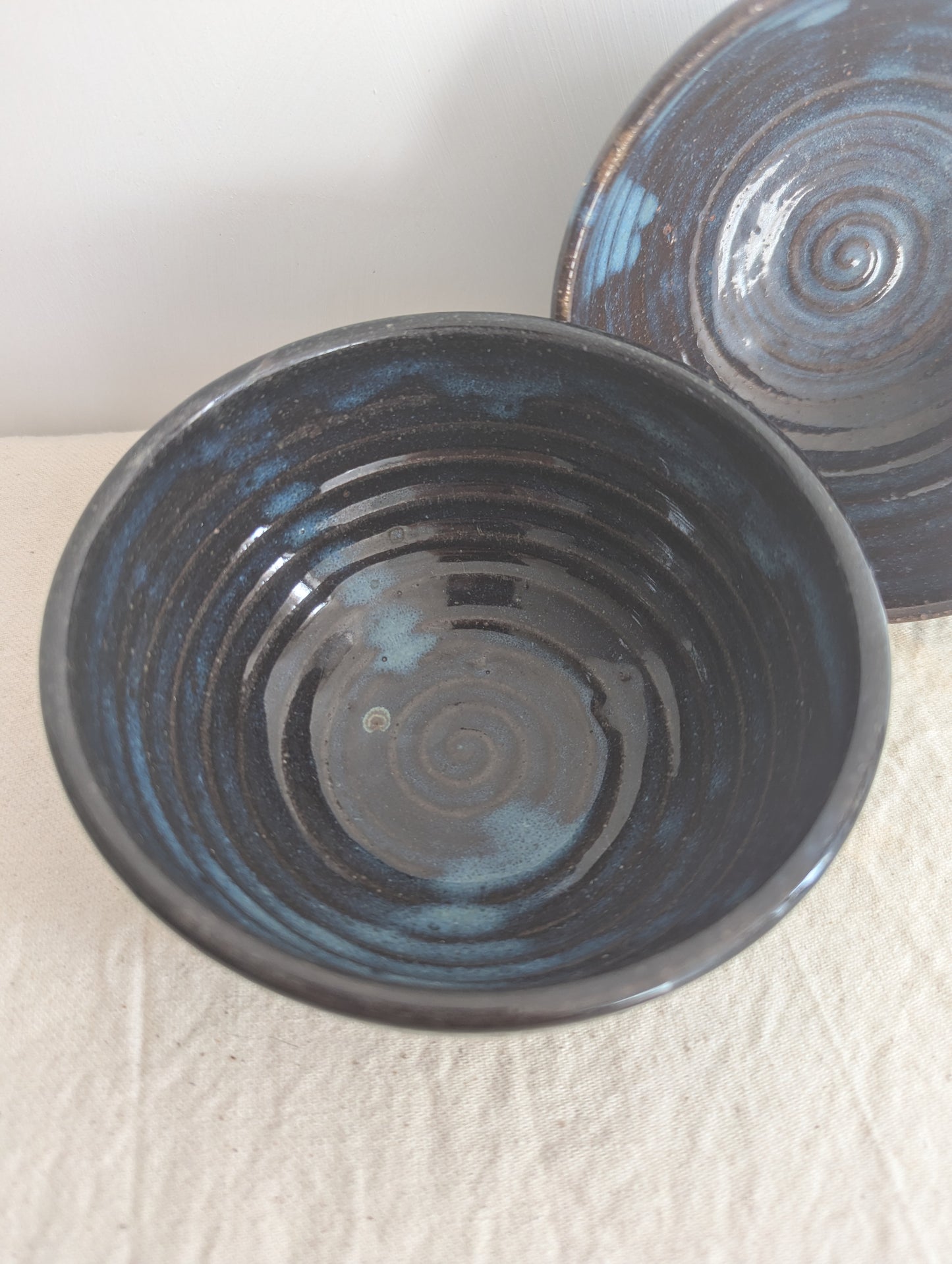 Navy Pottery Bowl